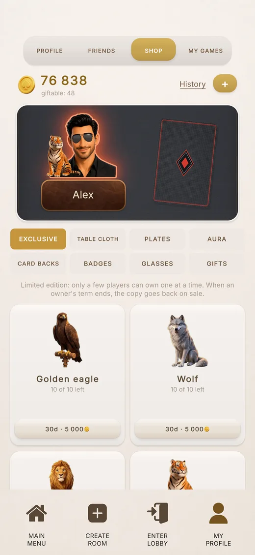 The KORT shop: exclusive animal companions, categories and a preview on your own seat